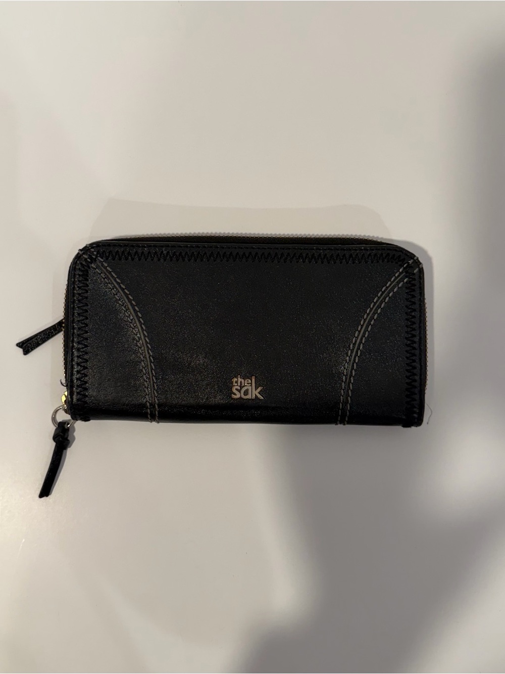 The Sak Black Leather Zip Wallet